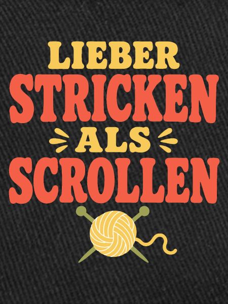Lieber stricken als scrollen – Retro-Strickspruch