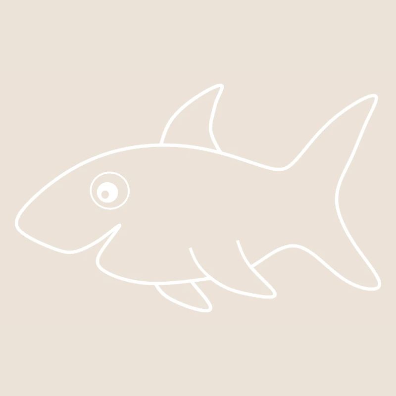 white shark white comic fish