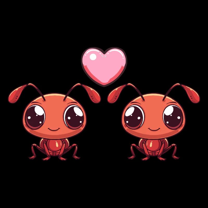 Couple de fourmis Amour La Saint-Valentin