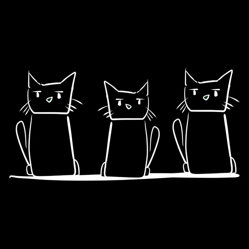 trois chats chats animaux de ligne