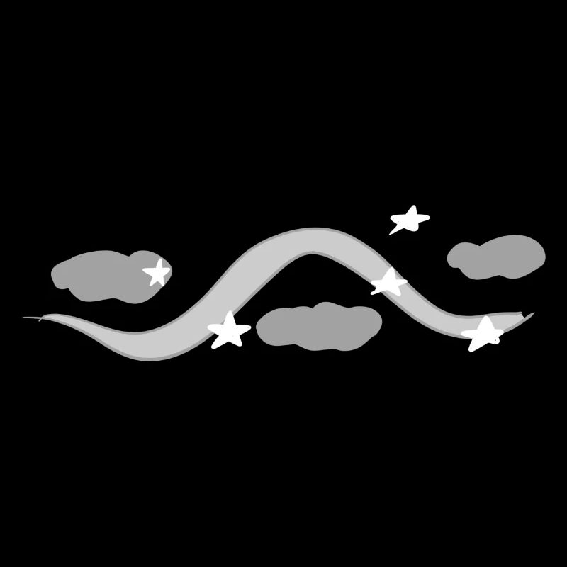 line stroke gray clouds sky night star