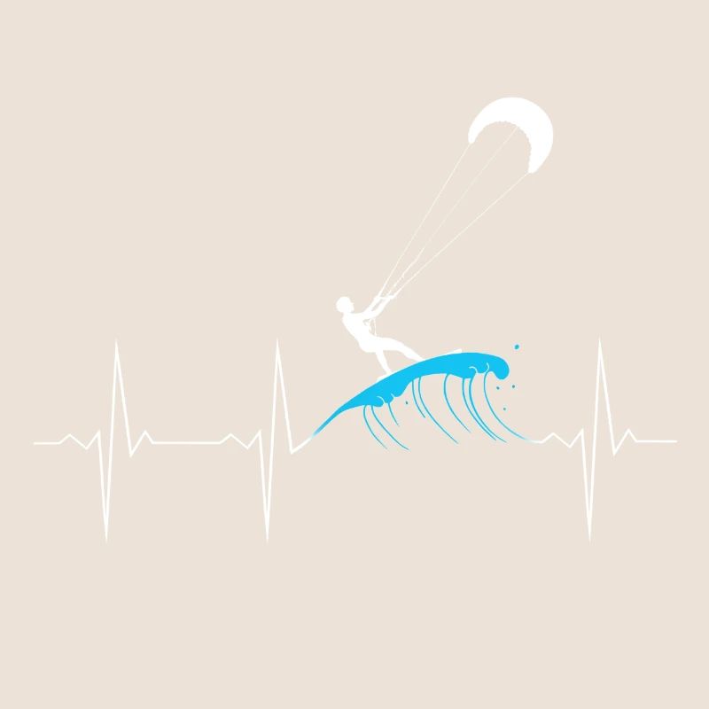 ECG Battement de Coeur Heartbeat Kitesurf Arbre
