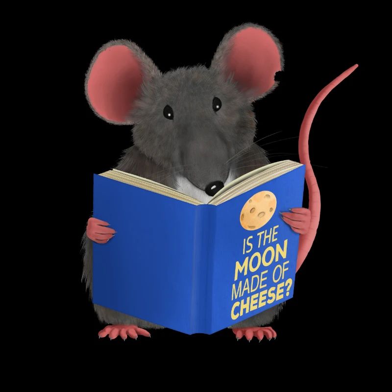 Leseratte / Maus - Ist der Mond aus Käse