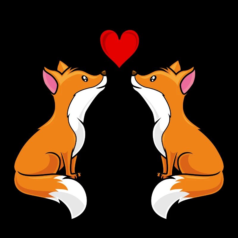fuchs comic liebe herz paar