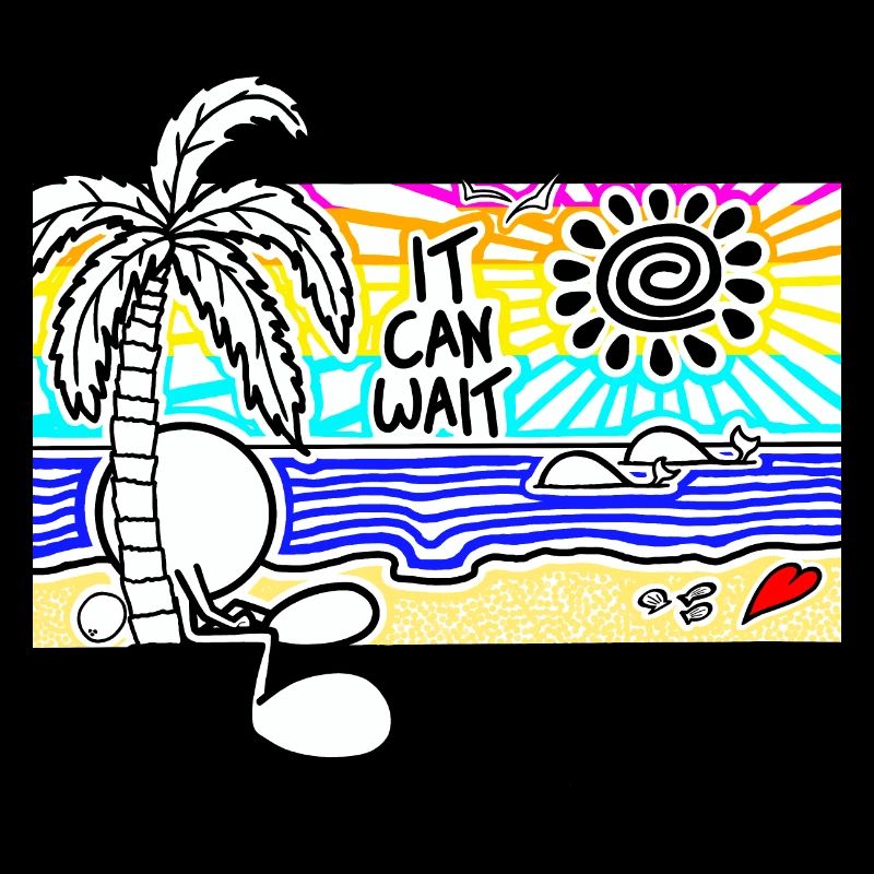 Il peut attendre sunset Doodle