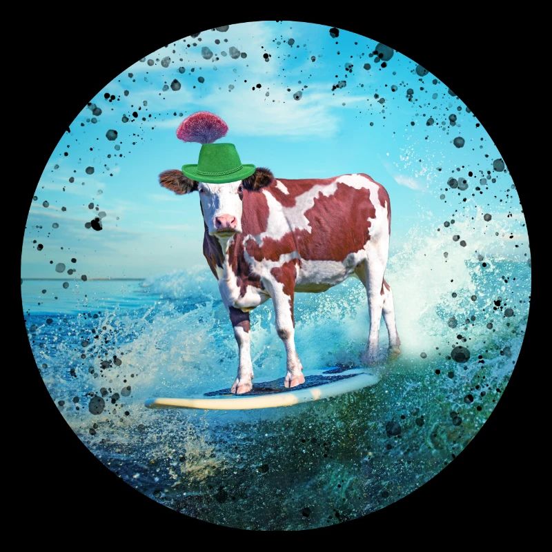 Cowstria va surfer