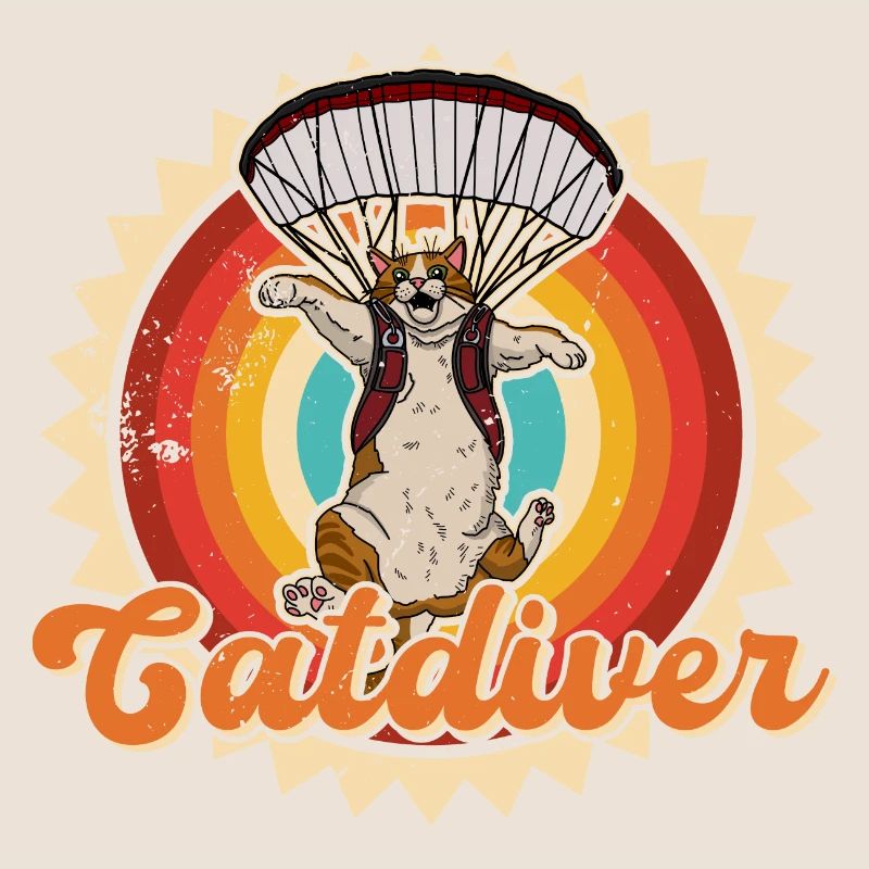 Paraglider flying Catdiver Skydiving Skydiver