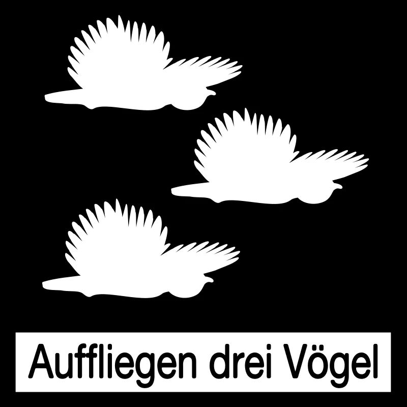 Auffliegen drei Vögel