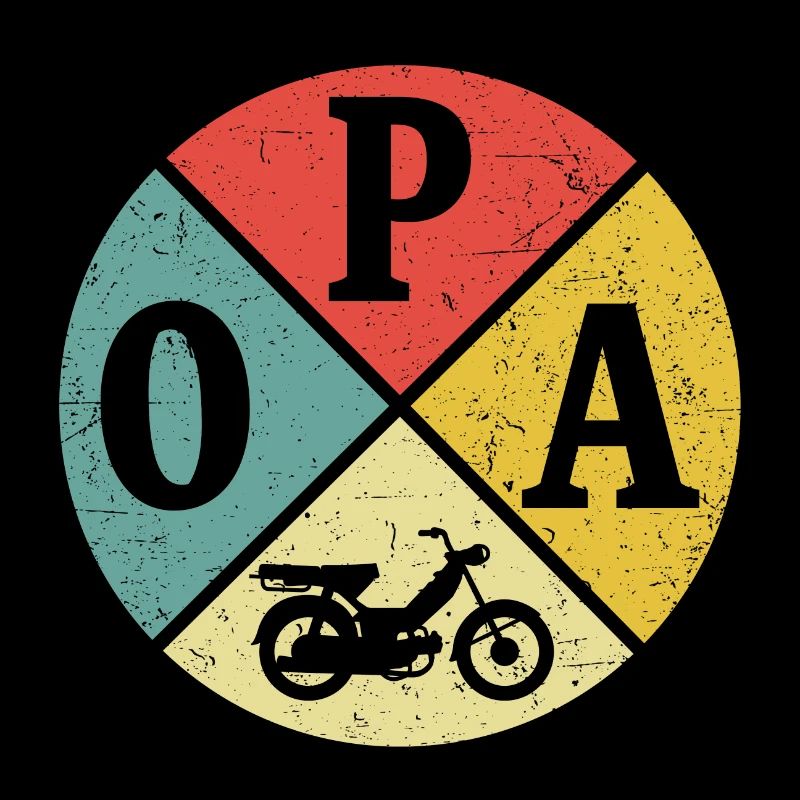retro opa mopied großvater mofa mopedfahrer