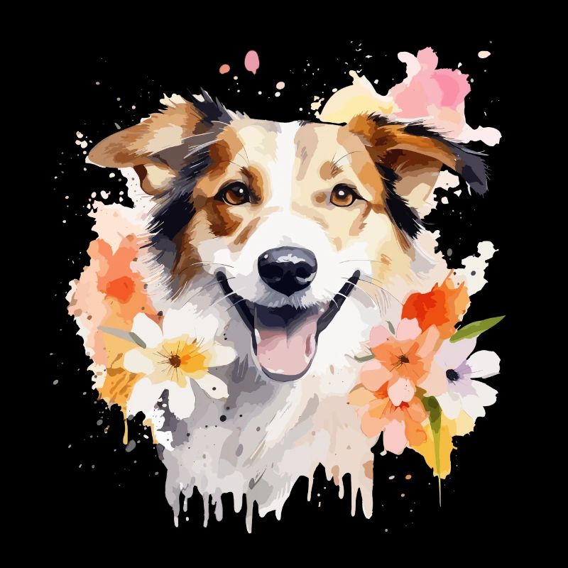 Niedlicher lustiger Hund mit Aquarell