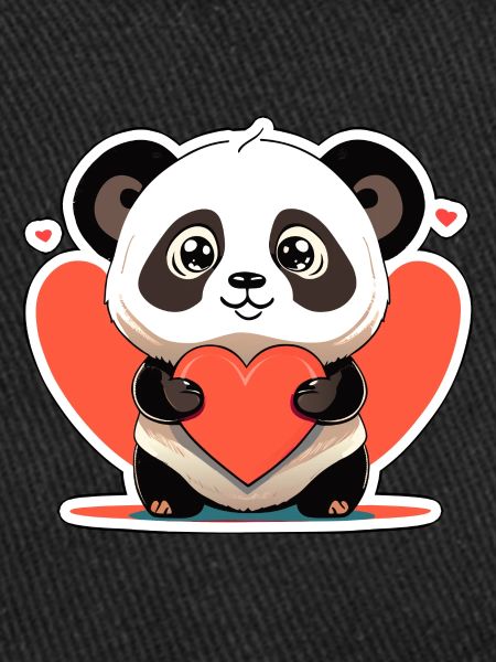 panda with heart