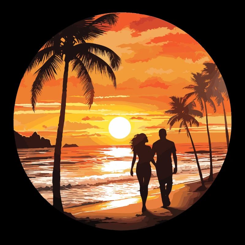 Couple romantique de plage