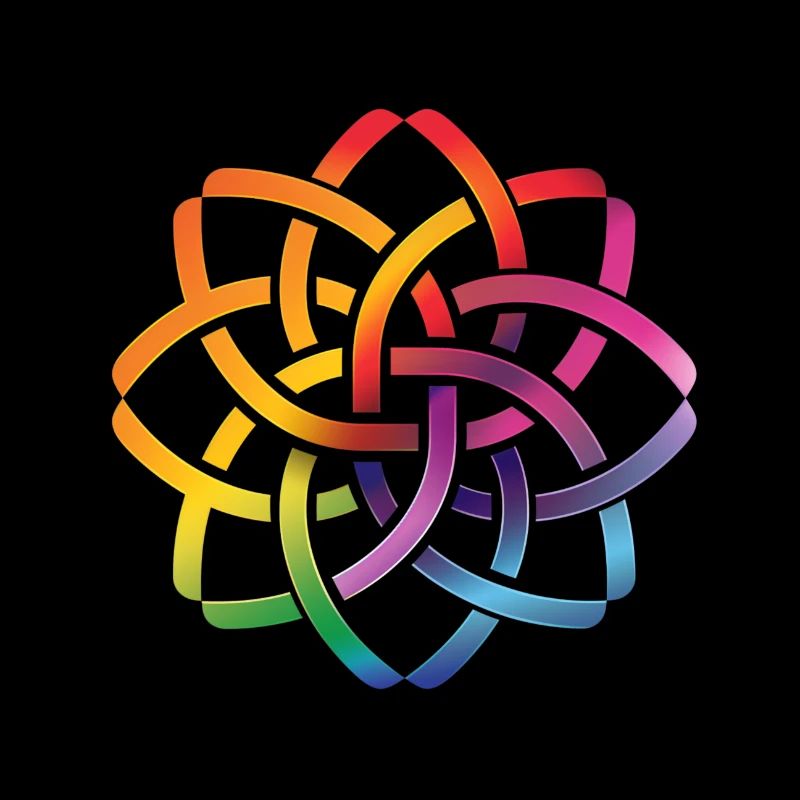 Keltische Regenbogen Blume Keltischer Knoten Bunt