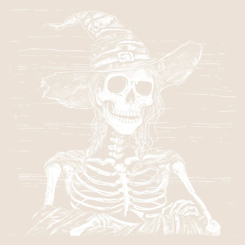 Dark Skeleton Witch with Witch Hat
