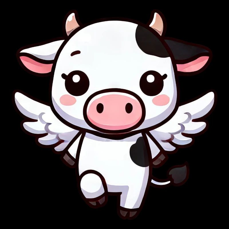Vache mignonne comme ange dessin animé