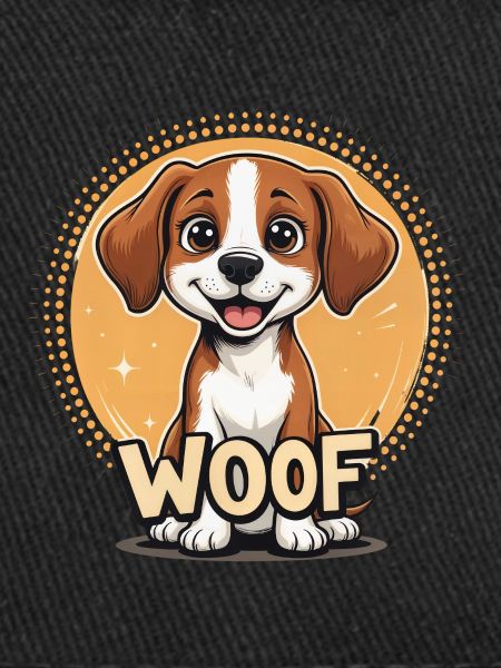 Dog says WOOF