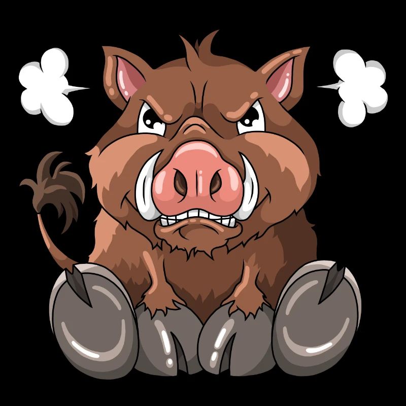 Wütendes Wildschwein Wald Bewohner