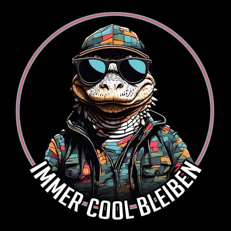 Cooler Alligator Krokodil mit Sonnenbrille