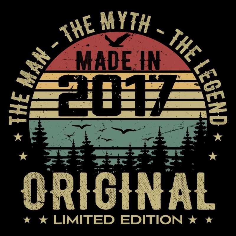 Original 2017 Retro 2017 Cadeau Anniversaire 2017