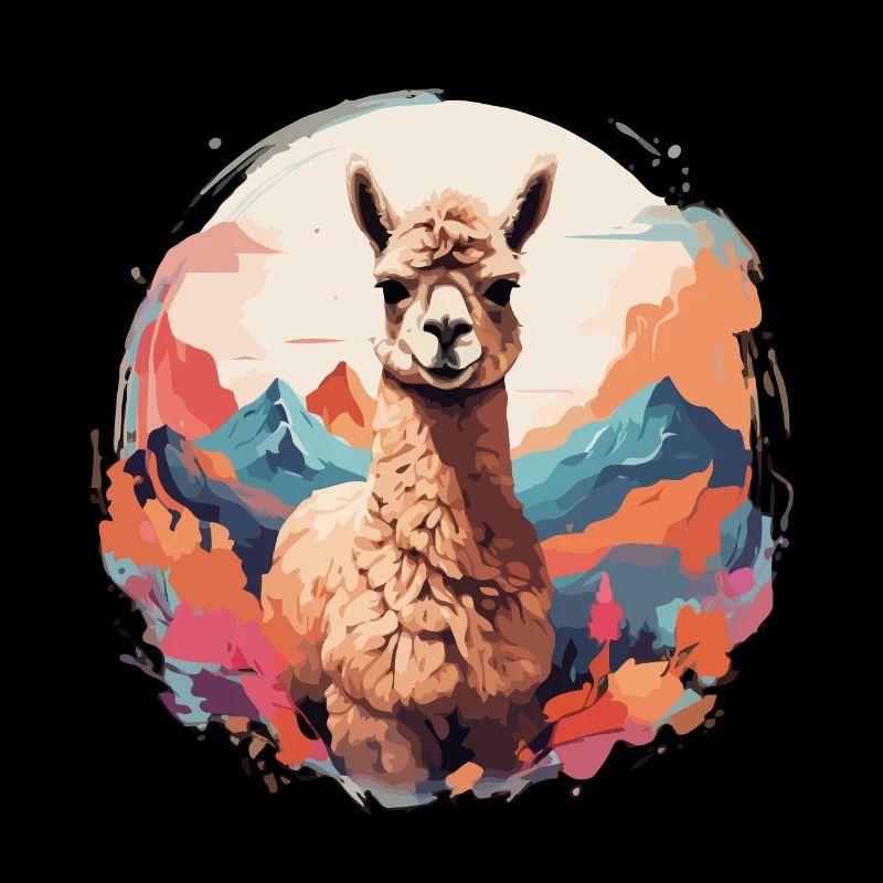 Alpaka Lama Cooler prächtiger Hintergrund