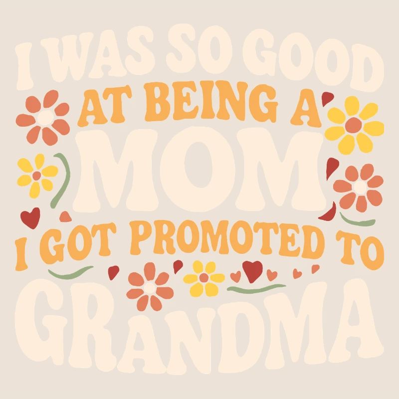 Retro Blumen Mutter Befördert Oma