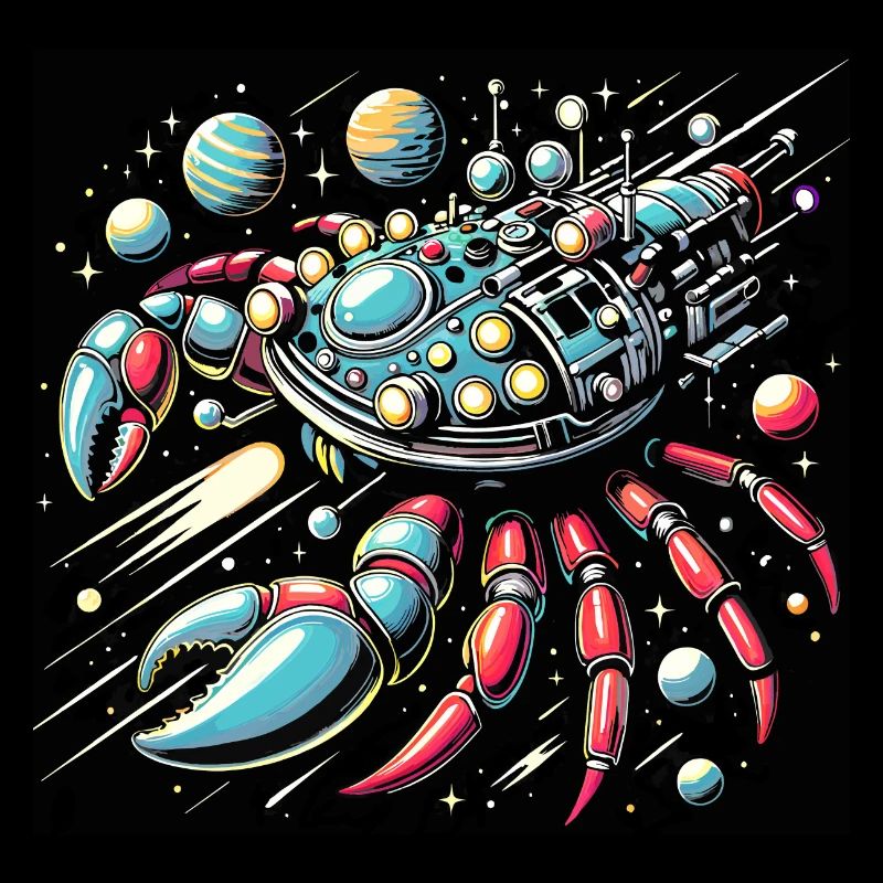 Vaisseau spatial crabe coloré fantastique vaisseau spatial
