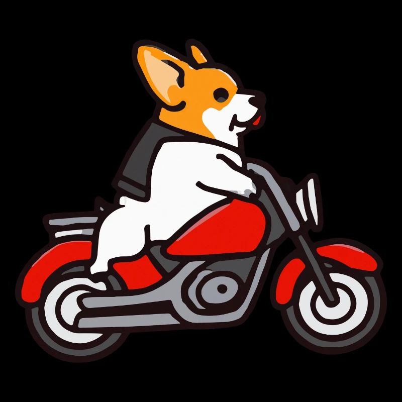 Motorcycle Corgi Dog Welsh