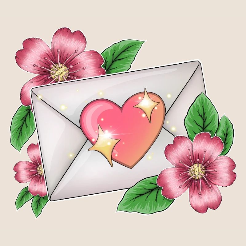 envelope with flowers