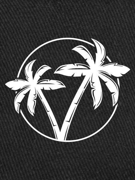 palm silhouette circle beach