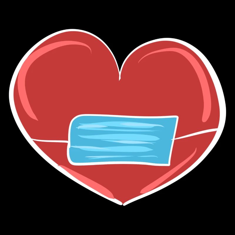 red heart mask corona protection