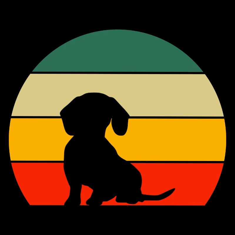 Hundehalter Hunde Geschenk Retro Dackel