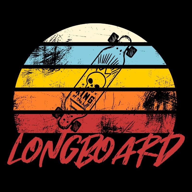 Retro Sunset Longboard Vintage
