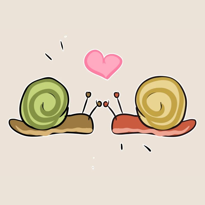 snails heart Valentine's Day dear couples