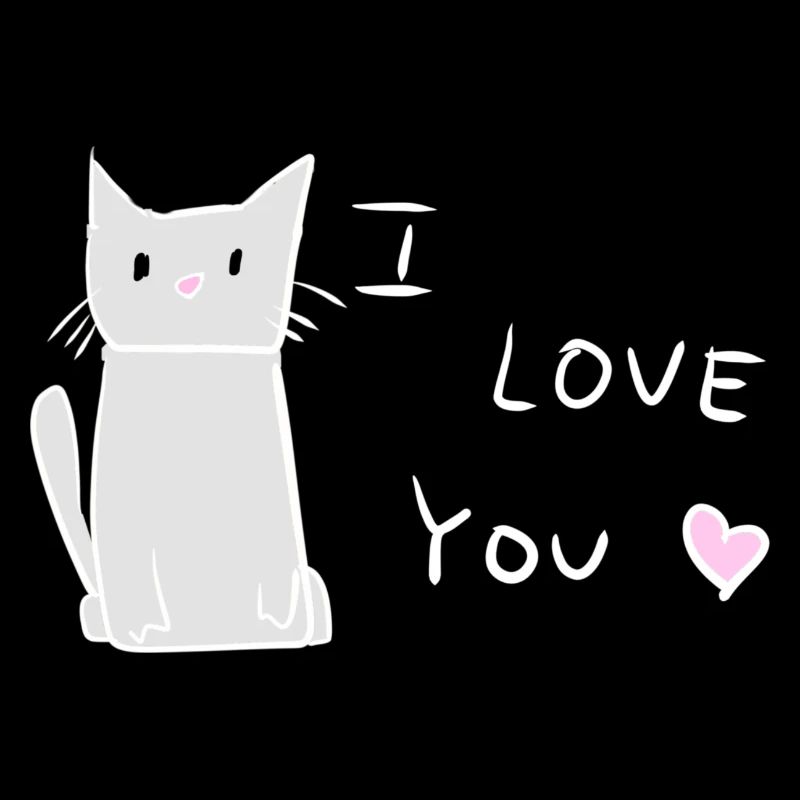 Je t’aime chat animal mignon