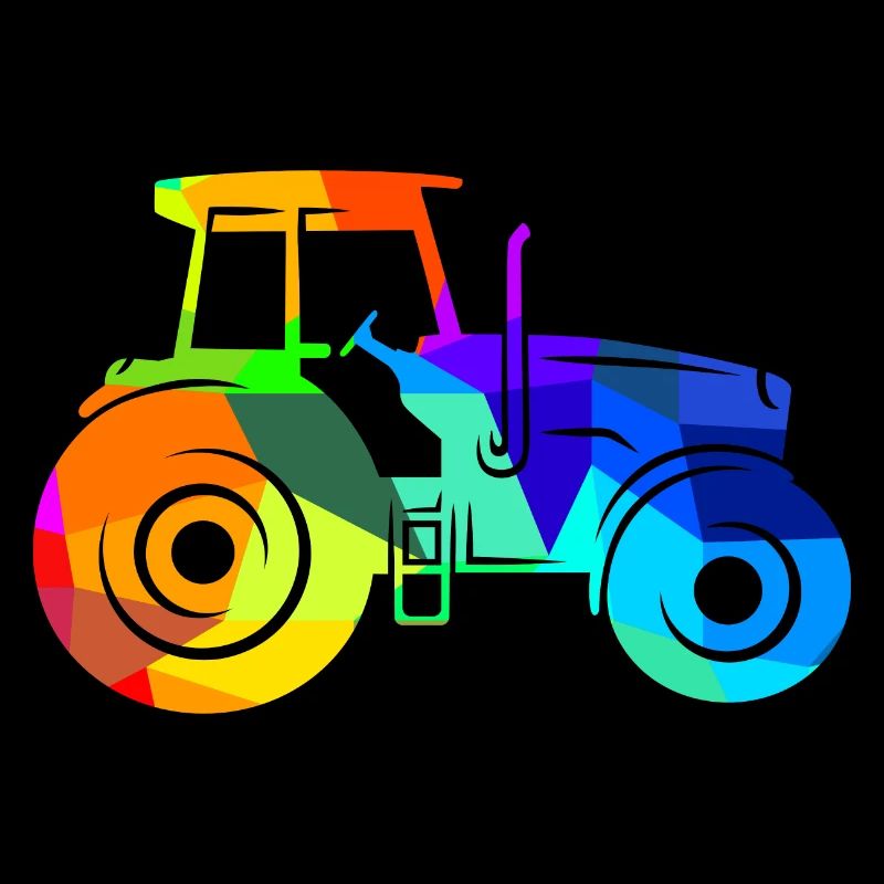 tracteur arc-en-ciel polygone véhicule agricole