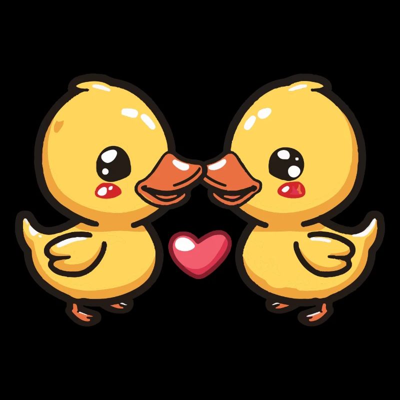 Canard Couple Amour Saint Valentin