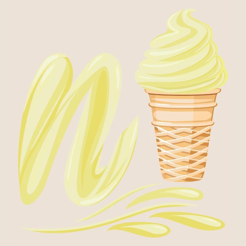 N'ice Softeis-Emoji mit Buchstaben N Vanille