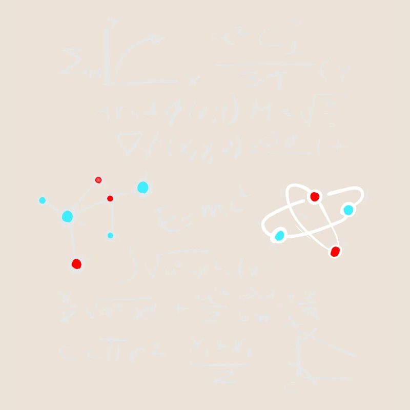 Physics Math Formula with Atoms and Molecules