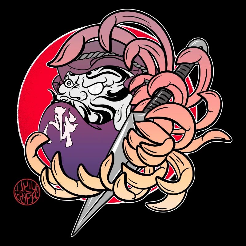 Daruma dans un chrysanthème