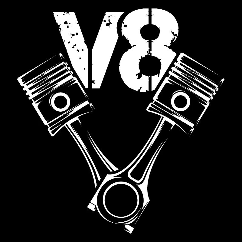V8 Symbole Moteur Piston Illustration Voitures Graphique