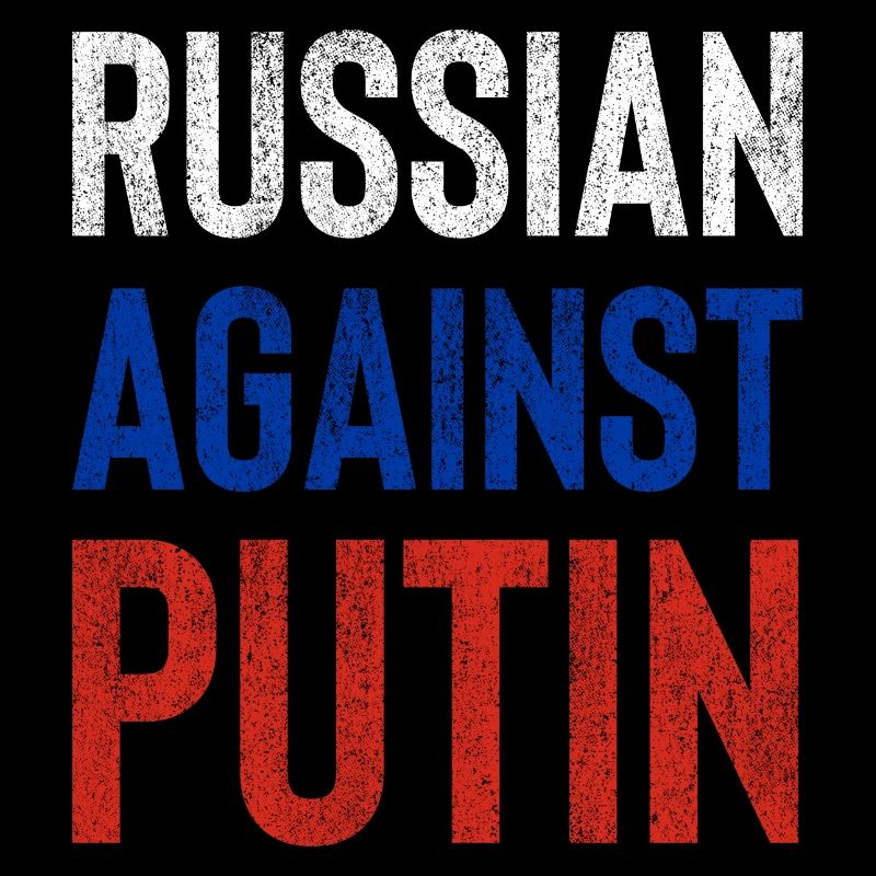 Russe contre Poutine drapeau russe grunge