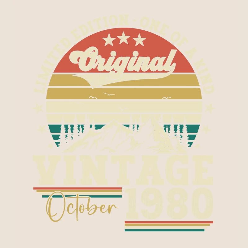 Original Octobre 1980 42e anniversaire Cadeau Cool