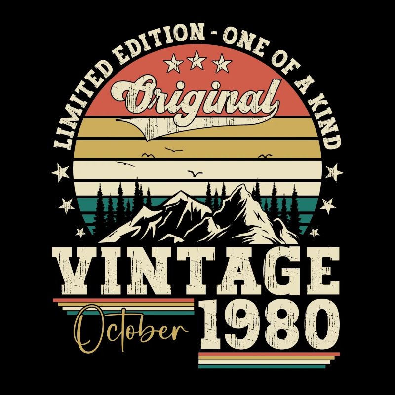 Original Octobre 1980 42e anniversaire Cadeau Cool