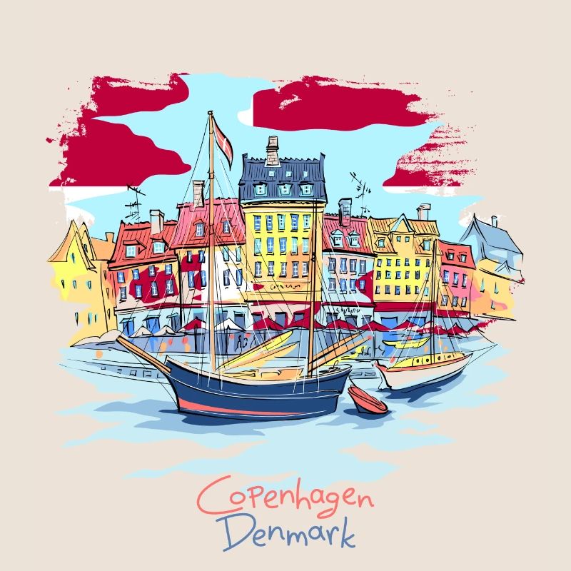 Denmark Copenhagen Danish Danmark Tshirt