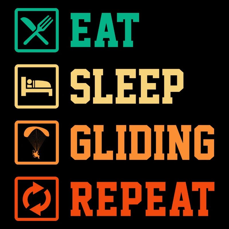 Eat Sleep Gliding Repeat Paragliding Parachute Par