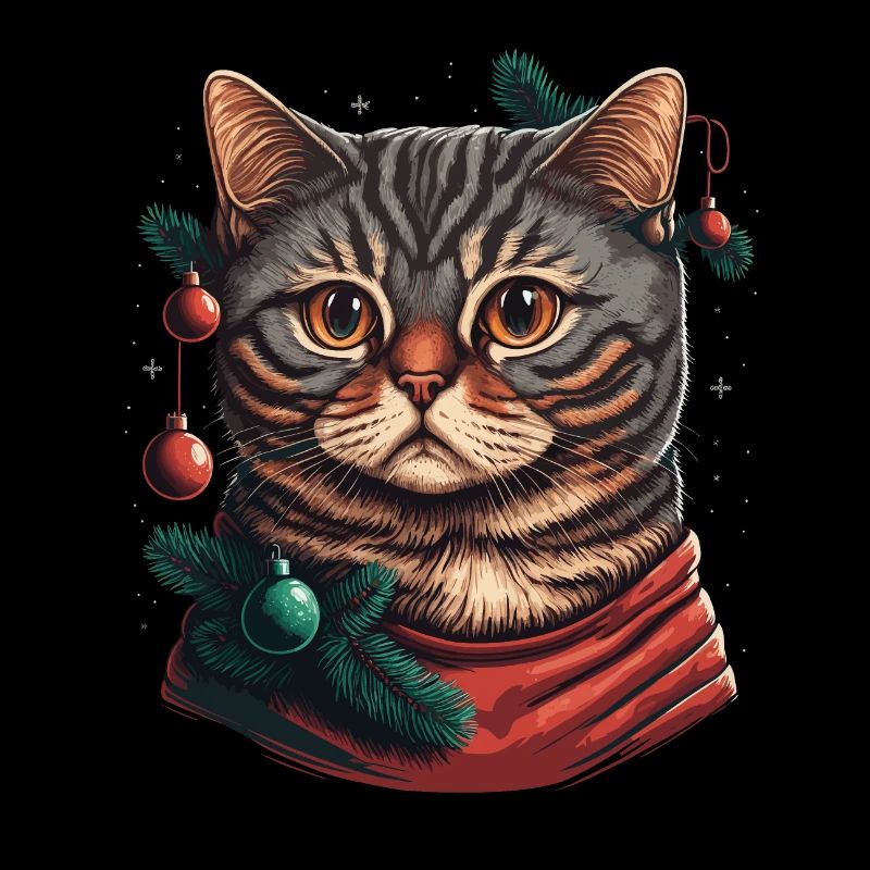 Wunderschöne Adventkätzchen digitale Illustration, die