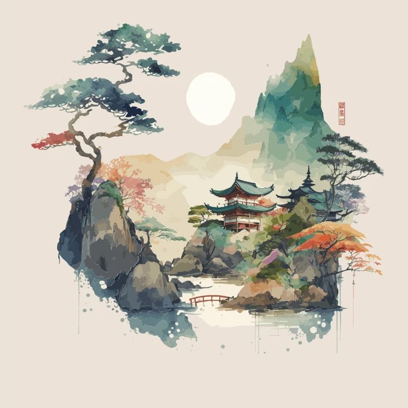 Paysage du temple
