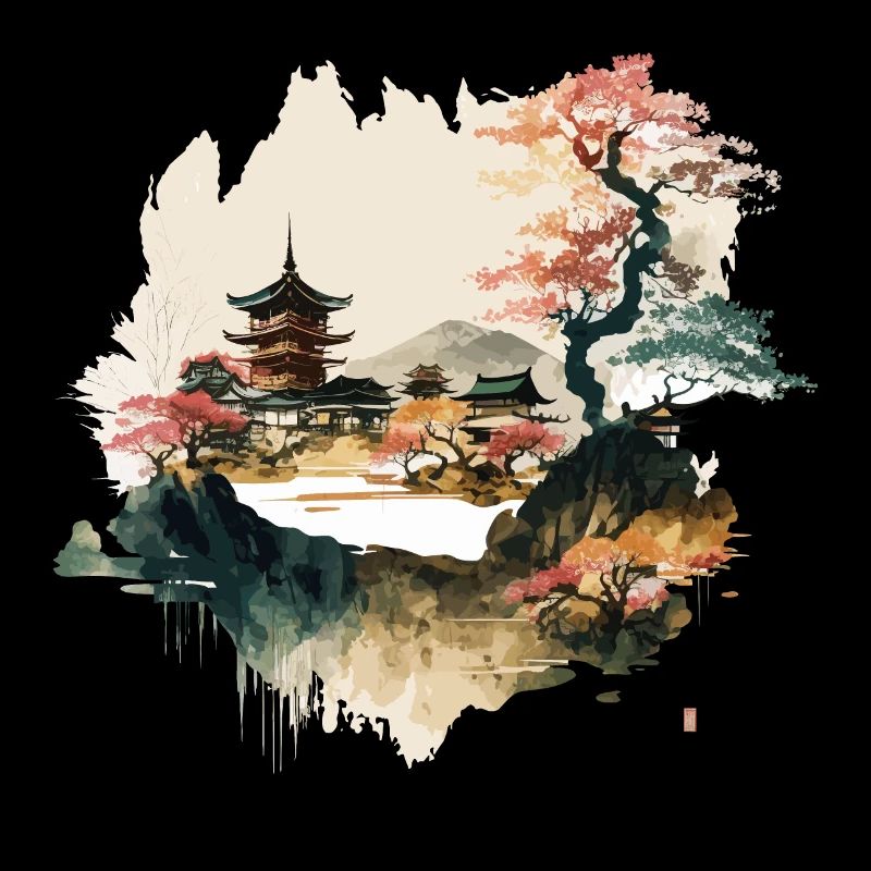 Japanese Village Artwork