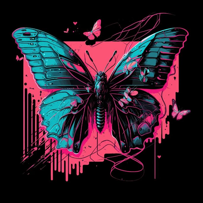 Butterfly in Technicolor Glow