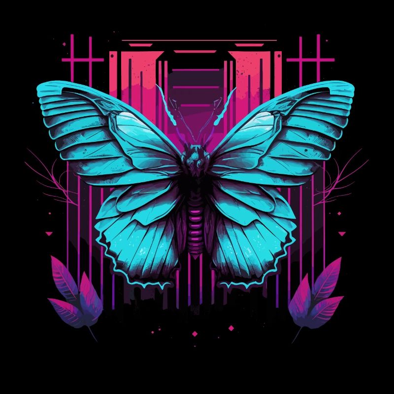 Joli papillon Synthwave